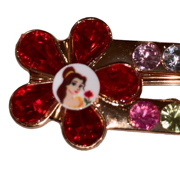 Disney Princess Belle Beauty & the Beast Alligator Hair Clips NWOT - Picture 3 of 8